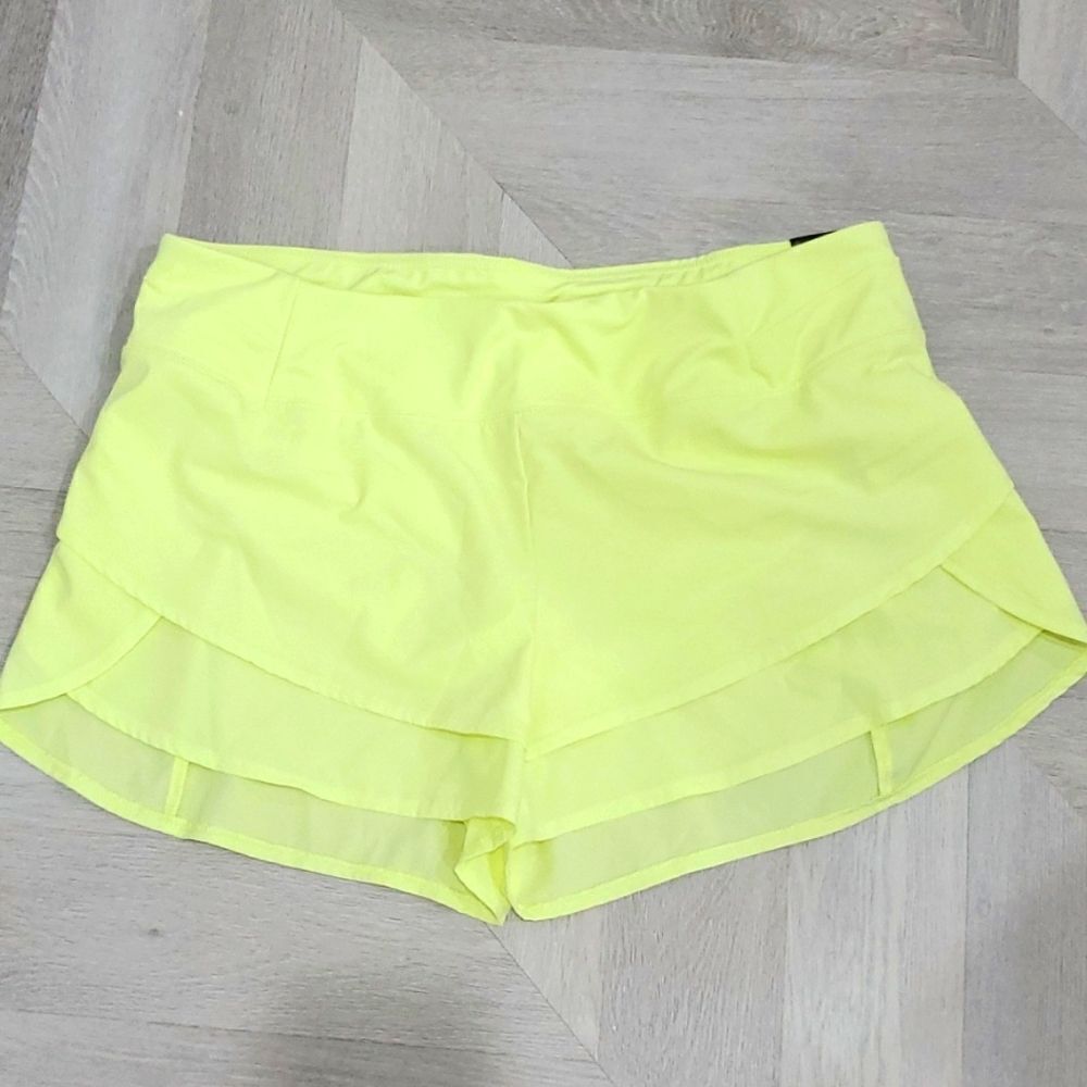 ✨️CALIA 2-In-1 Ruched Running Shorts Lemon Ice, Size Xl, NWT ✨️